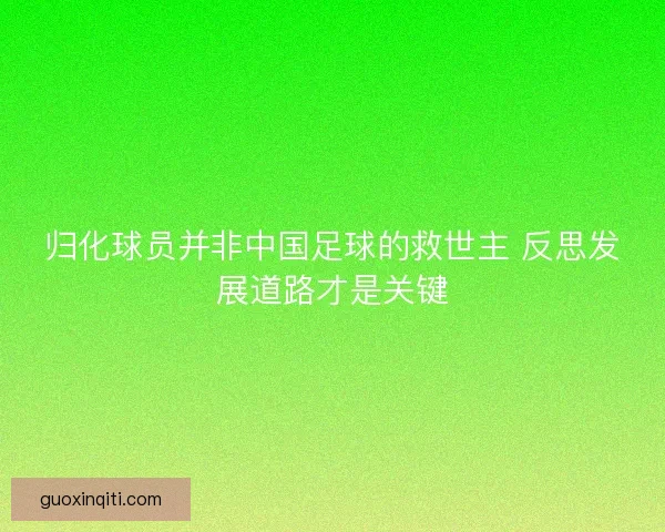 归化球员并非中国足球的救世主 反思发展道路才是关键
